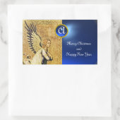 ANNUNCIATION ANGEL MONOGRAM, Blue Sapphire Rechthoekige Sticker (Tas)