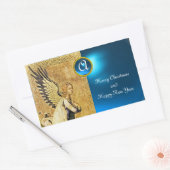 ANNUNCIATION ANGEL MONOGRAM, Blue Sapphire Rechthoekige Sticker (Envelop)