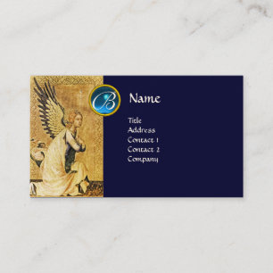 ANNUNCIATION ANGEL MONOGRAM, Blue Sapphire Visitekaartje