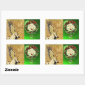 ANNUNCIATION ANGEL MONOGRAM, Groene Smaragd Rechthoekige Sticker (Vel)