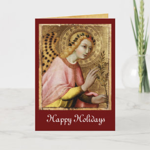 ANNUNCIATION ANGEL MONOGRAM, Red Ruby Feestdagen Kaart