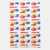 Annyeong. Koreaanse Hi-Hallo 안 녕 Hangul Language Theedoek (Verticaal)