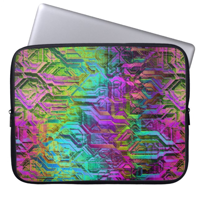 anodized titanium, rainbow holo: laptop sleeve (Voorkant)