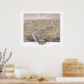 Anoka, MN Panorama Map - 1869 Poster (Keuken)