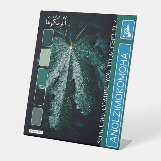 ANOLZIMOKOMOHA RECLAMEBORD MET VOETSTUK (Voorkant)