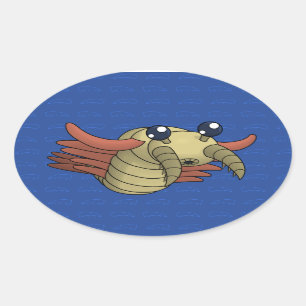 Anomalocaris - Ongebruikelijke garnaal Ovale Sticker