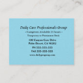 Anome Floral Caregier Carte de visite professionne (Dos)