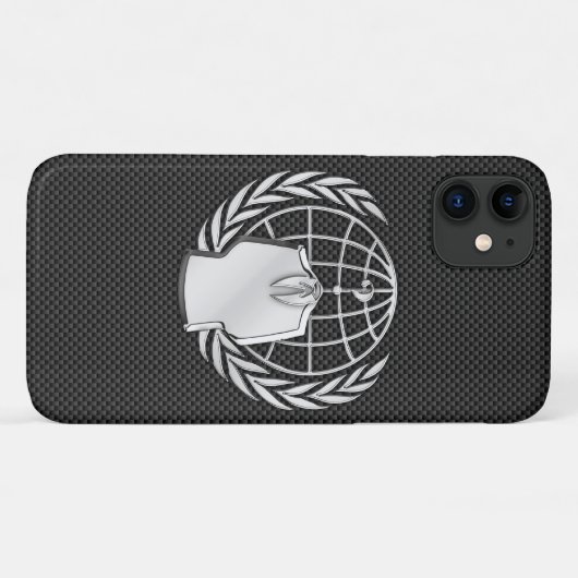 Anoniem Chroom op koolstofvezel Case-Mate iPhone Case (Achterkant (horizontaal))
