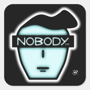 Anoniem Niemand Mysterieus Cartoon Gezicht Vierkante Sticker