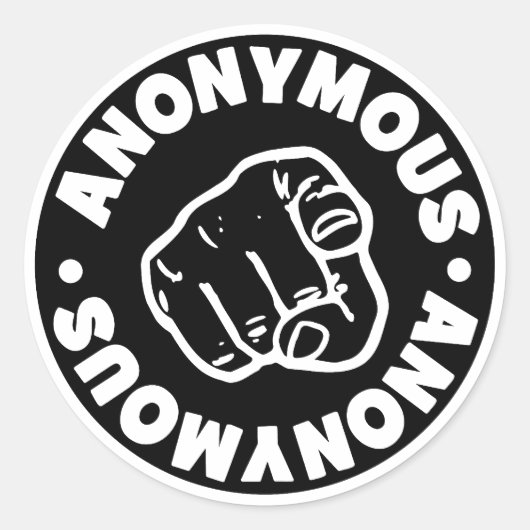 Anoniem Ronde Sticker (Voorkant)