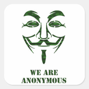 Anoniem Vierkante Sticker