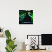 Anonieme Codering Hacker Poster (Thuiskantoor)