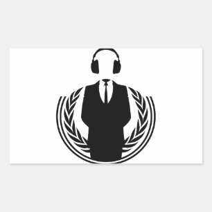 Anonieme DJ Rechthoekige Sticker