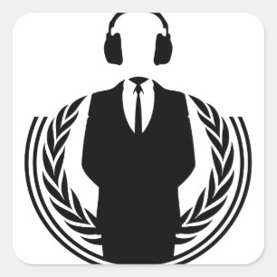 Anonieme DJ Vierkante Sticker