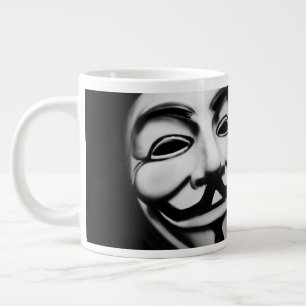 Anonieme hacker glimlach extra grote beker