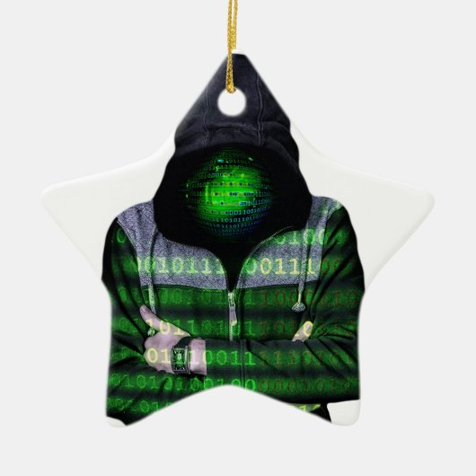 Anonieme internethacker keramisch ornament (Voorkant)