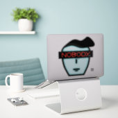 Anonieme niemands gezicht v1 sticker (Laptop op bureau)