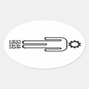 Anonieme tandwielhouder ovale sticker