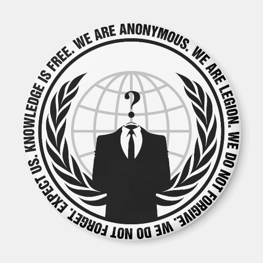 anonymous logo with slogan magneet (Voorkant)