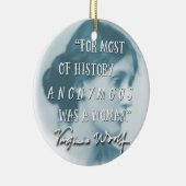 Anonymous Virginia Woolf citeert blauw Keramisch Ornament (Rechts)