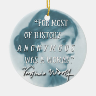 Anonymous Virginia Woolf citeert blauw Keramisch Ornament