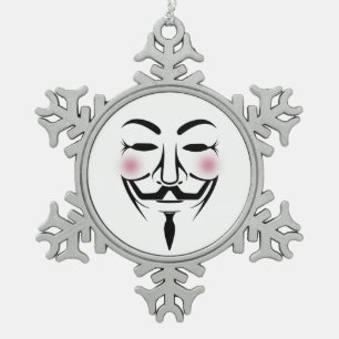 anonymus mask vendetta hacker cyber internet hackt tin sneeuwvlok ornament