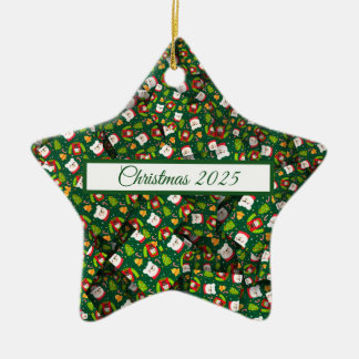 anoraks, blaadjes en Beren, van kerstmis [3D] Keramisch Ornament