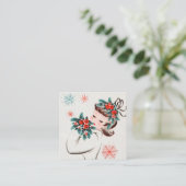 anorese kerstdame vierkante visitekaartje (Staand voorkant)