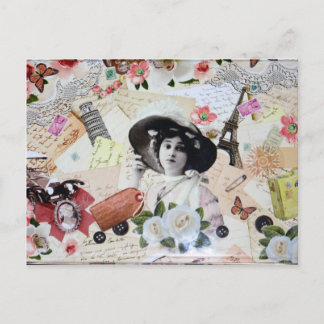  años 20 de la elegante mujer con sombrero briefkaart