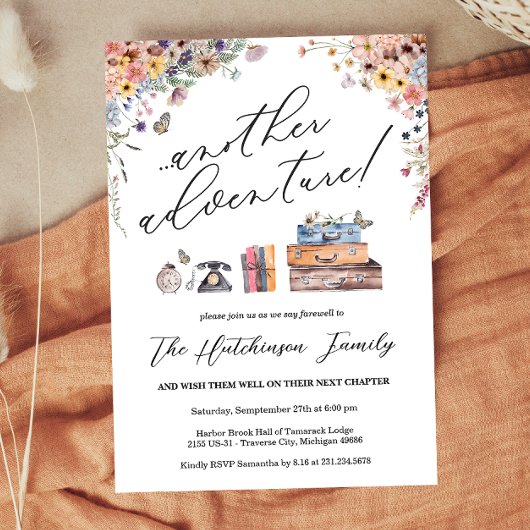Another Adventure Going Away Party Invitation Kaart