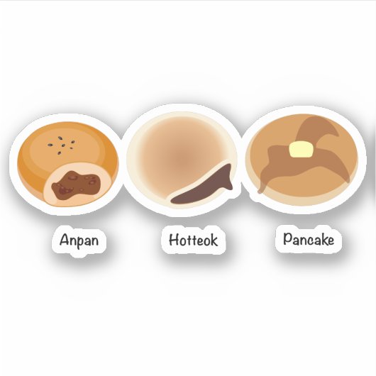 Anpan,Hotteok,Pannenkoek Sticker (Voorkant)