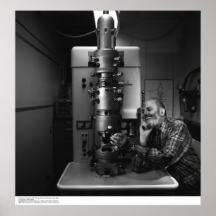 Ansel Adams met Electron Microscope, april 1965 Poster