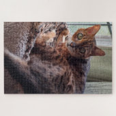 Ansel de Bengal in het raam Legpuzzel (Horizontaal)