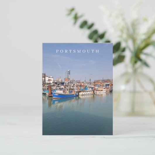 Ansichten van boten in Portsmouth op ansichtkaart Briefkaart (Staand voorkant)
