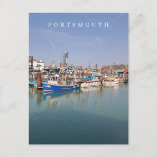 Ansichten van boten in Portsmouth op ansichtkaart Briefkaart