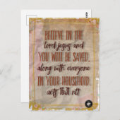 Ansichtkaart - Bijbelvers Handelingen 16:31 NBG51 Briefkaart (Voorkant / Achterkant)