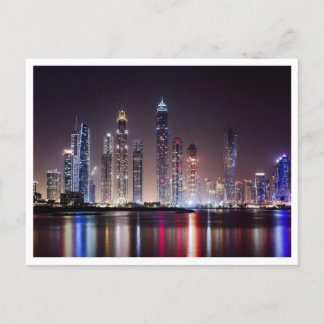 Ansichtkaart - Dubai Skyline bij Nacht Briefkaart