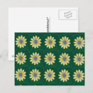 Ansichtkaart - Gele Madeliefjes Afghaans Patroon Briefkaart