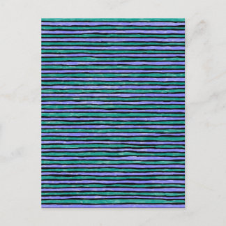 Ansichtkaart, geschilderde strepen, turquoise en b briefkaart