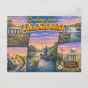 Ansichtkaart Groeten uit Alabama Briefkaart