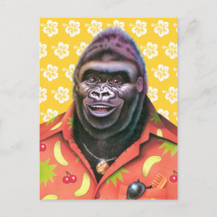 Ansichtkaart ijdele gorilla ontwerp. briefkaart