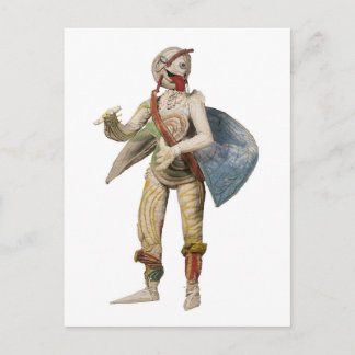 Ansichtkaart - Masker figuur "Bertchen" B (wit) Briefkaart