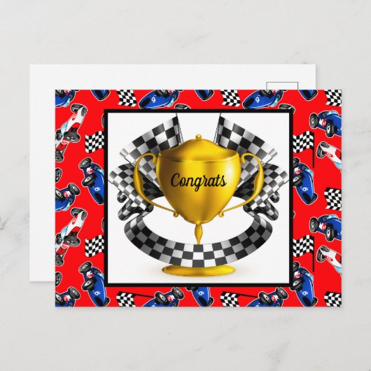 Ansichtkaart met felicitaties briefkaart (Voorkant / Achterkant)