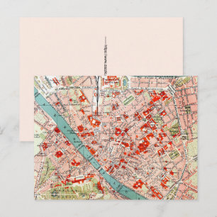Ansichtkaart met vintagekaart van Florence Briefkaart