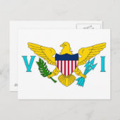 Ansichtkaart met vlag van Amerikaanse Maagdeneilan Briefkaart (Voorkant / Achterkant)