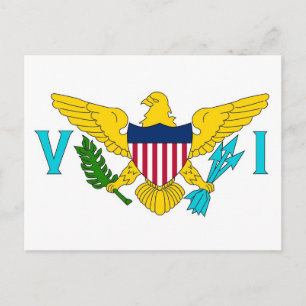 Ansichtkaart met Vlag van Amerikaanse Maagdeneilan Briefkaart