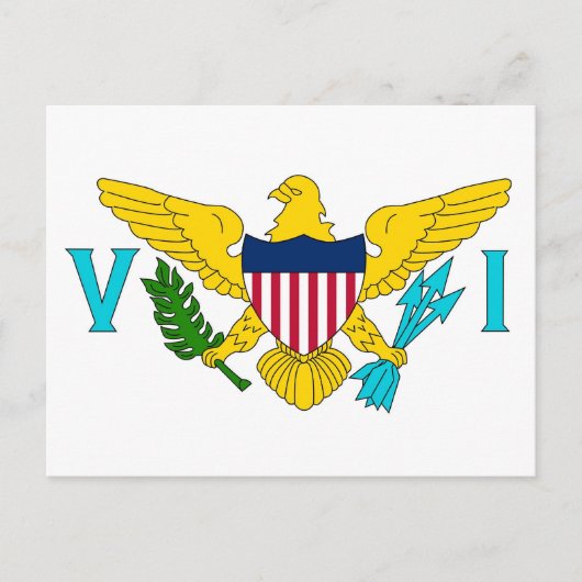 Ansichtkaart met vlag van Amerikaanse Maagdeneilan Briefkaart (Voorkant)