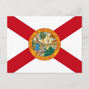 Ansichtkaart met Vlag van de staat Florida - VS Briefkaart