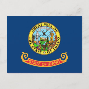 Ansichtkaart met Vlag van de staat Idaho - VS Briefkaart
