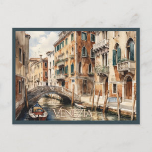 ANSICHTKAART Mooie aquarel van Venetië Reizen Briefkaart